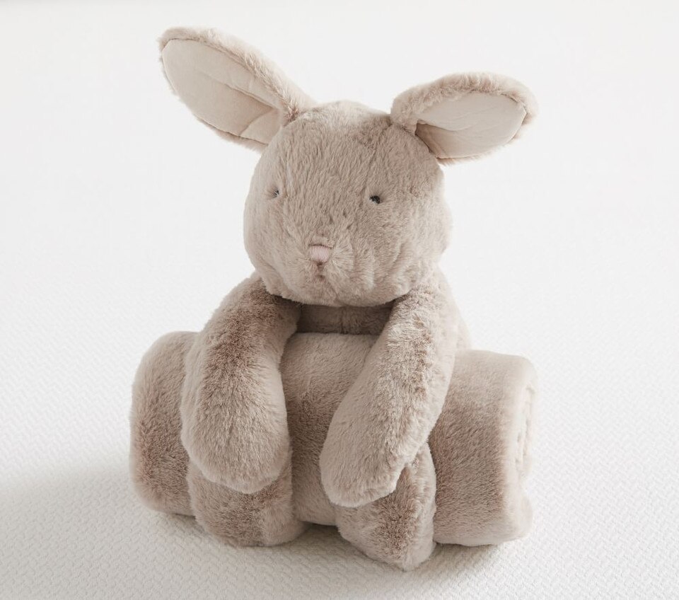 Plush Bunny Stuffed Animal and Blanket Set Pottery Barn Kids UK
